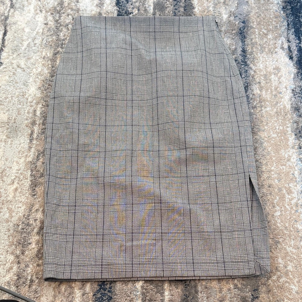 Banana Republic Charcoal Plaid Pencil Skirt